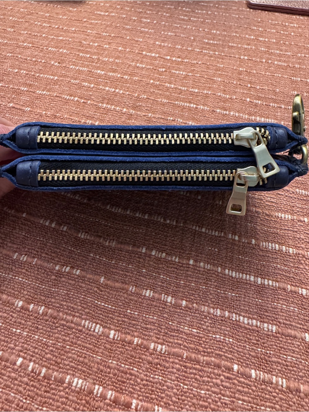 NWOT Portland Leather Zip-Zap Duo Wallet in Cowboy Blue - Picture 4 of 5